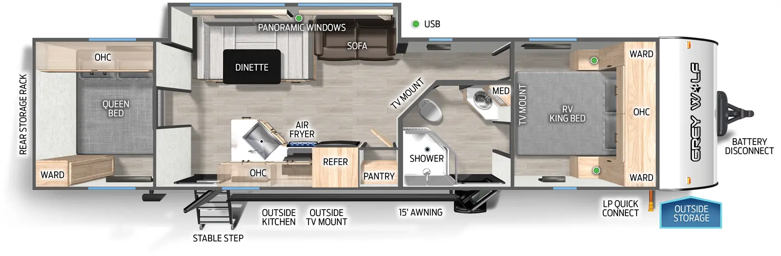 Cherokee 29QBBL Floorplan